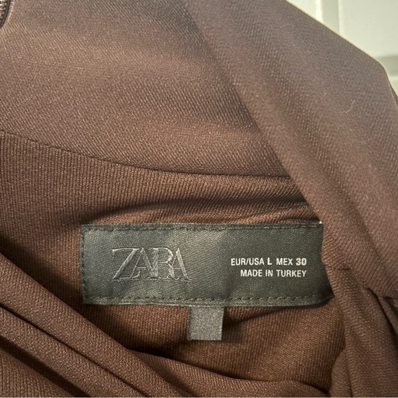 Zara Chocolate Draped Long-Sleeve Maxi Dress - Picture 5 of 5